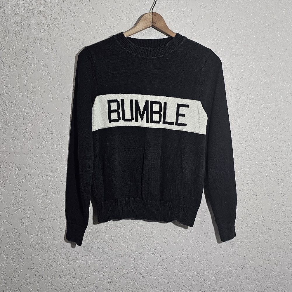 Hillflint Black/White "Bumble" Varsity Knit Sweater